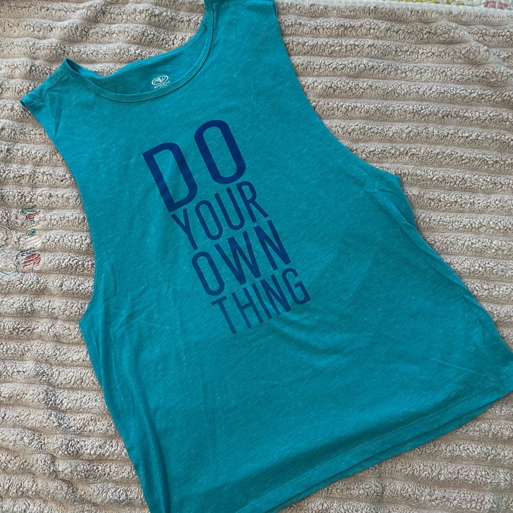 Athletic Works Blue Graphic Muscle Tee